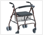 Steel or aluminum shopping trolley for the old
